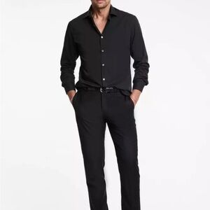 John Varvatos USA Men's Black Button-Up Shirt SZ 34/35